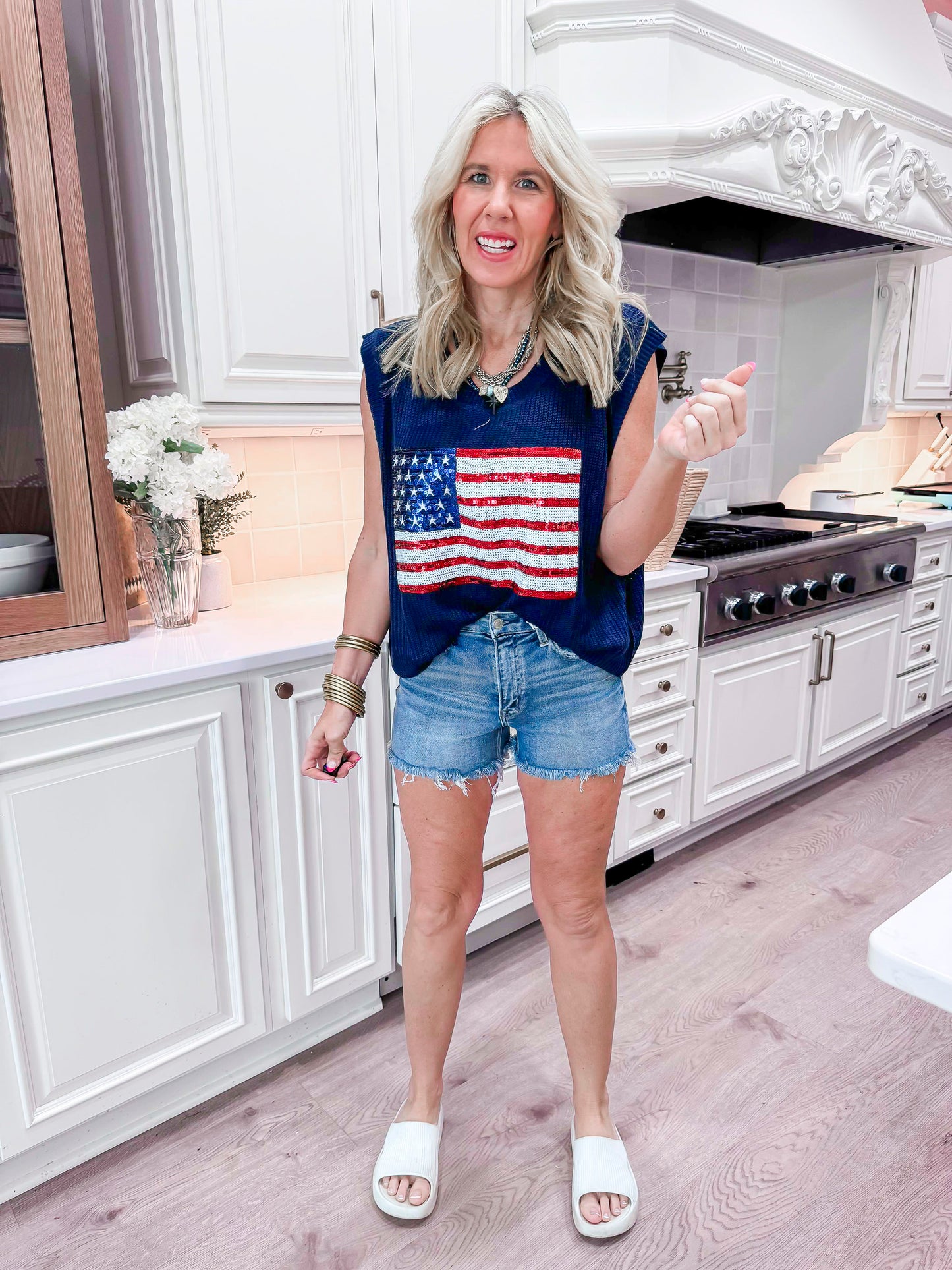 Star Spangled Cutie Sleeveless Knit Top - Final Sale