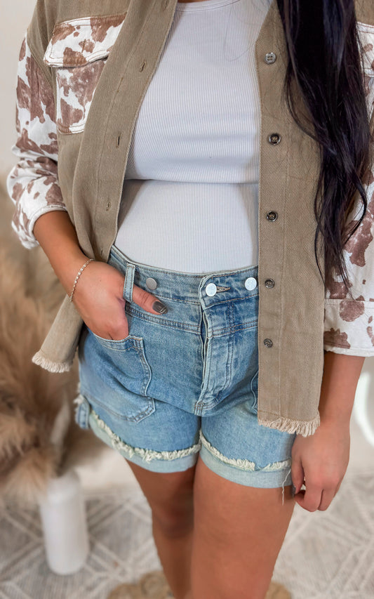 Mid Rise Denim Shorts | Oli & Hali