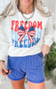 Freedom and Bows Graphic Crewneck Sweatshirt - Final Sale