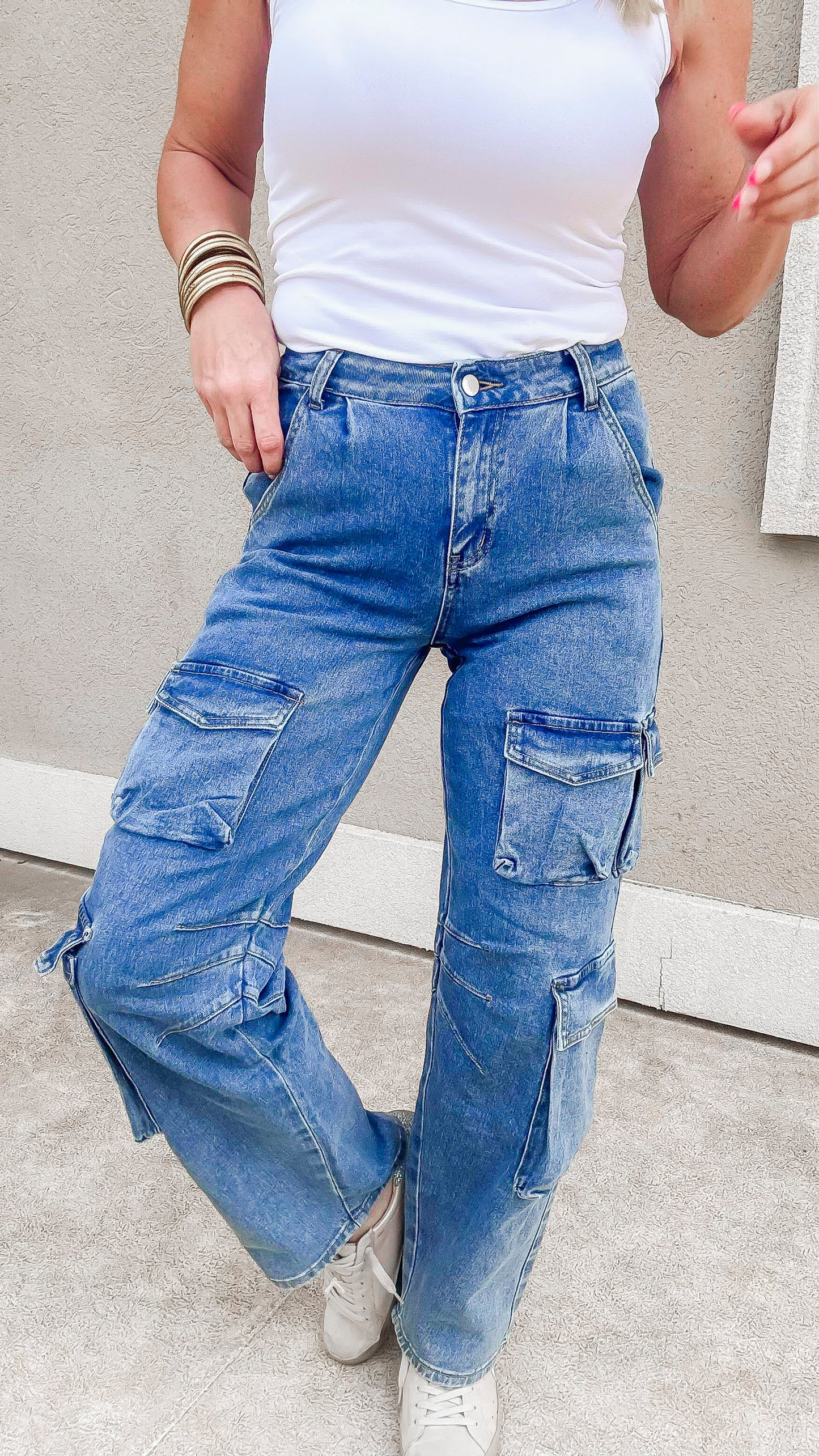 Axlyn Cargo Denim Pants | FINAL SALE