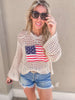 American Flag Crochet Sweater Hoodie