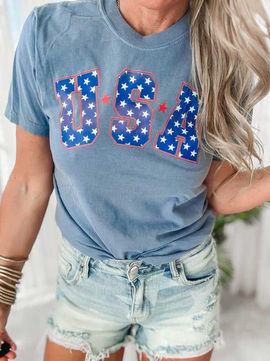Seeing Stars in the USA Garment Dyed Graphic T-shirt - Final Sale