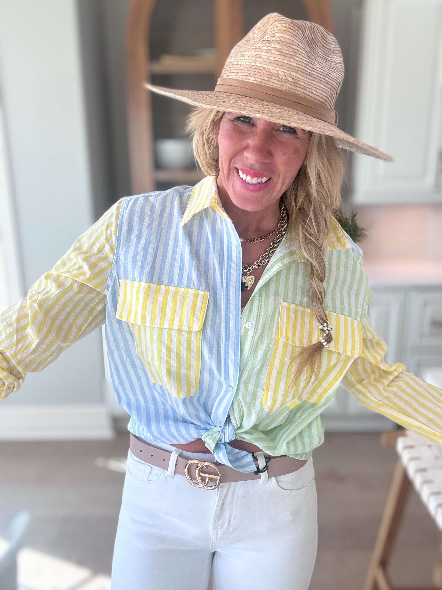 Spring Skies Button Down Shirt - Final Sale