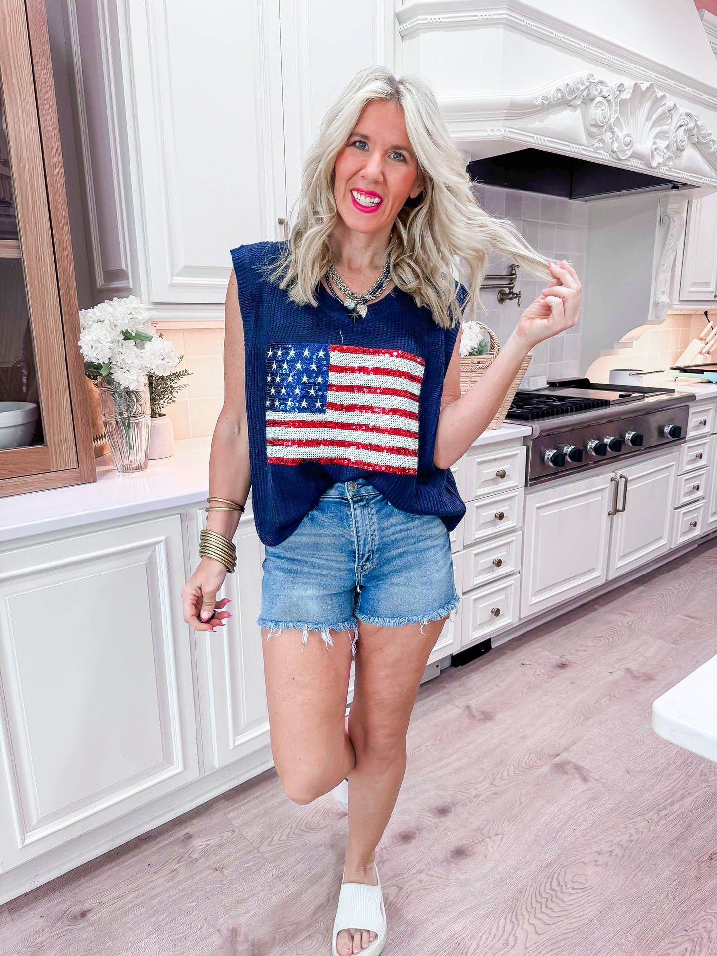 Star Spangled Cutie Sleeveless Knit Top - Final Sale