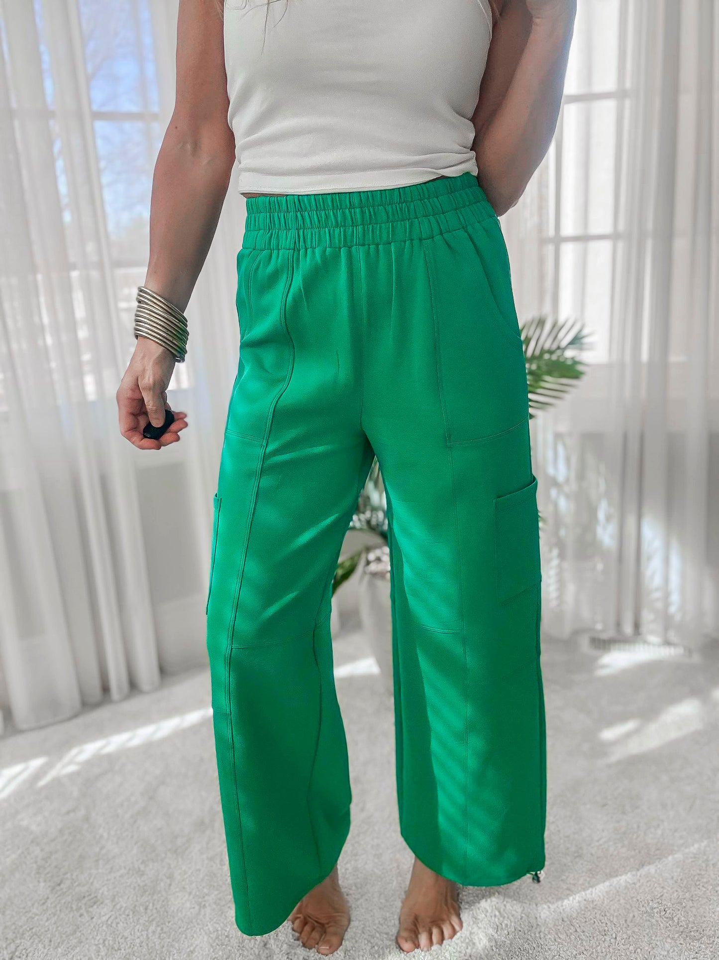 Bottom Drawstring Casual Pants