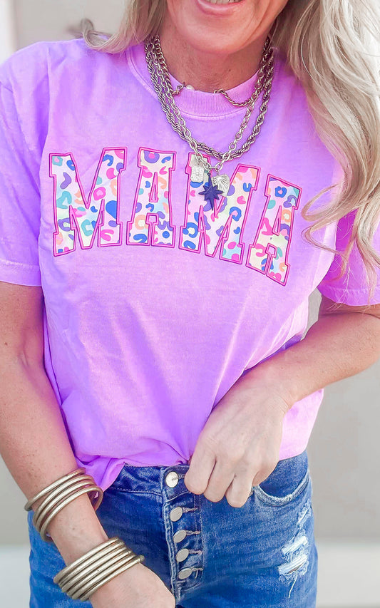 Pop of Color MAMA Garment Dyed Graphic T-shirt