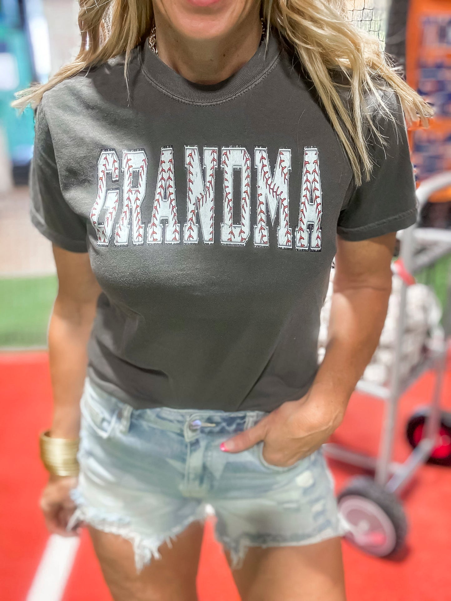 The Baseball Grandma Garment Dyed Graphic T-shirt