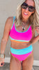 Fuchsia Colorblock Beach Bikini Swimsuit | Salty Wave - Final Sale