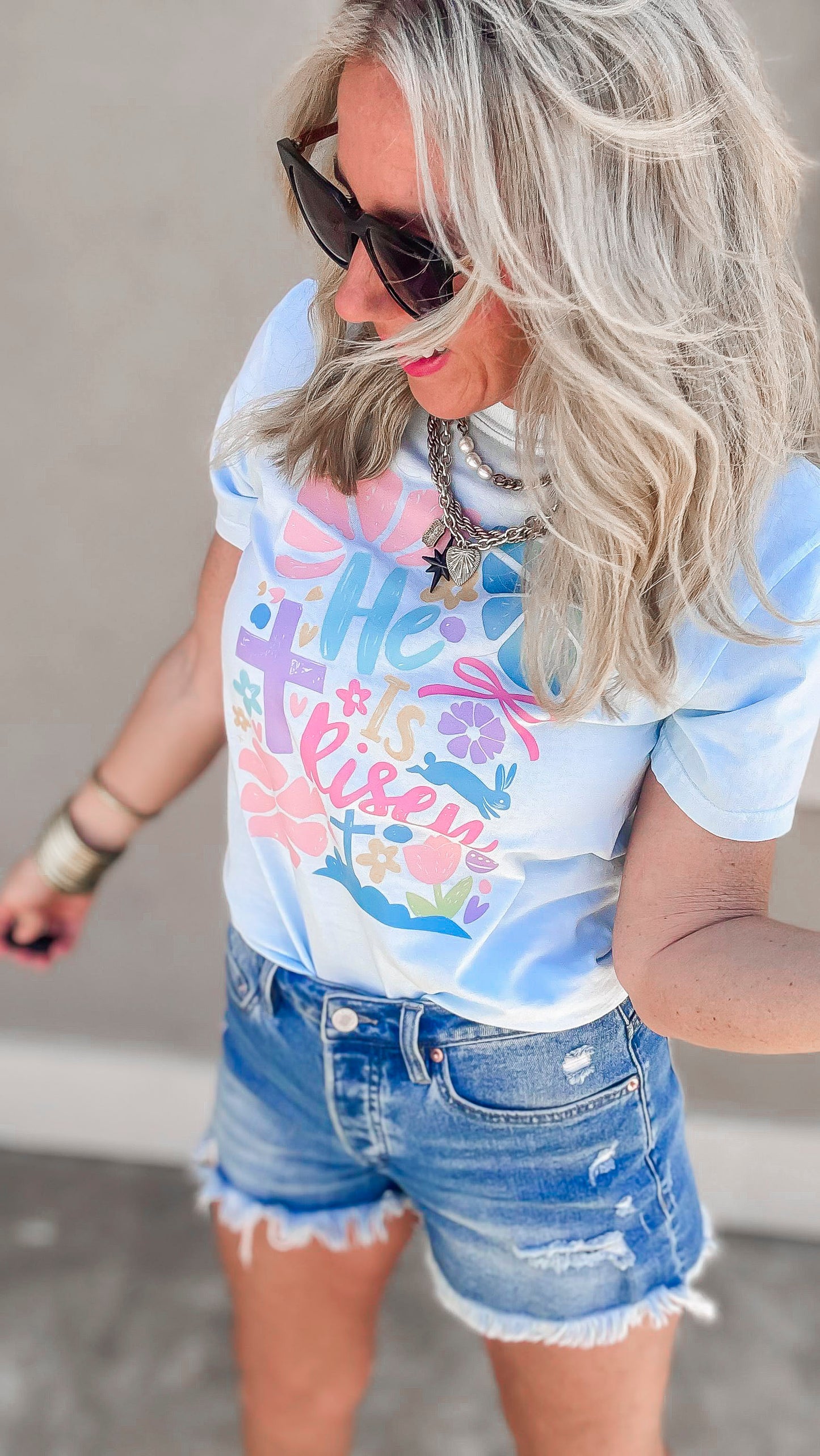 He Is Risen Garment Dyed Graphic T-shirt