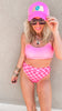 Pink CheckMate Beach Bikini Swimsuit | Salty Wave - Final Sale