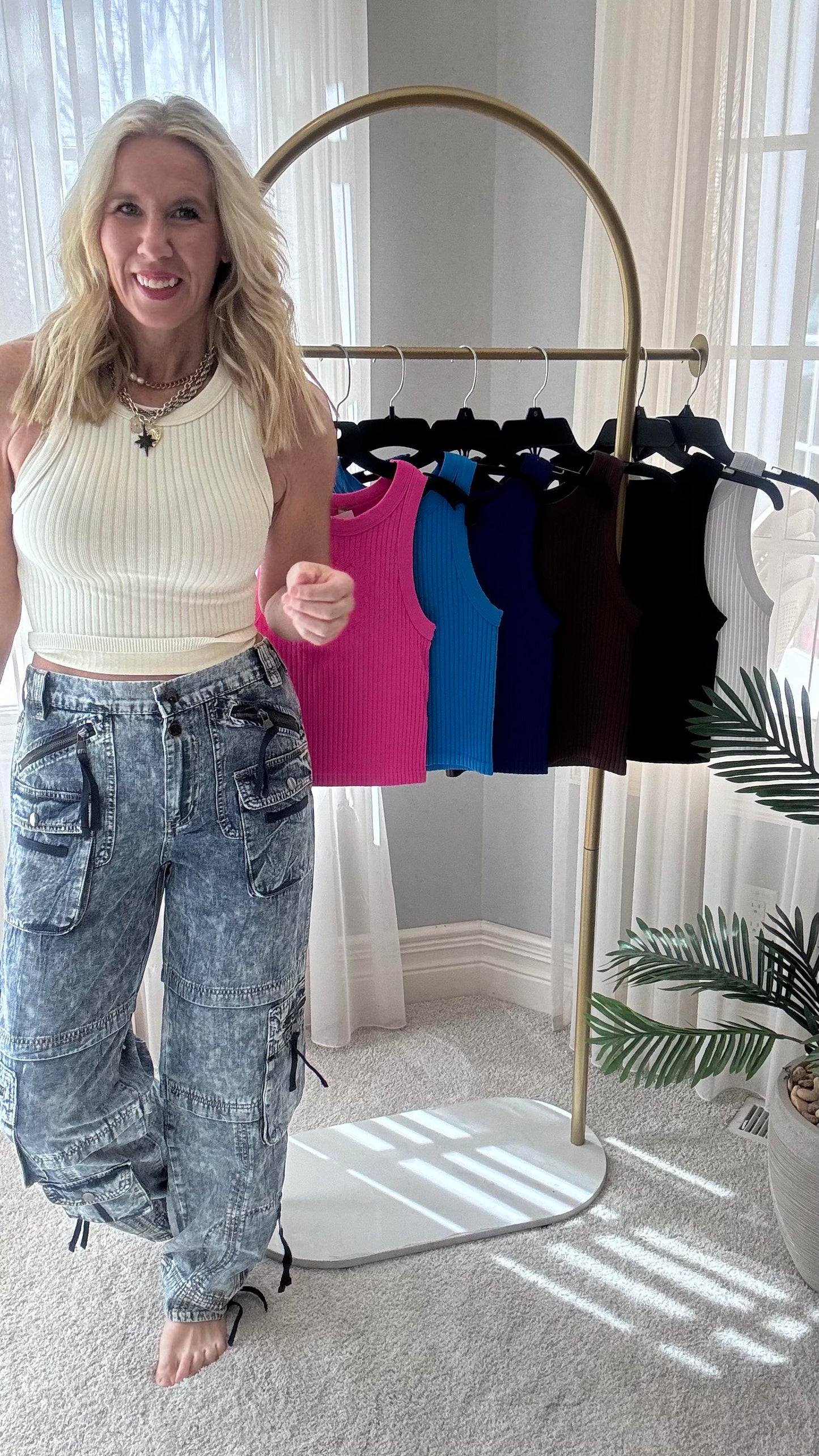 Seamless Ribbed Crop Tank Top - Final Sale