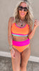 Orange Colorblock Beach Bikini Swimsuit | Salty Wave * - Final Sale