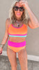 Orange Colorblock Beach Bikini Swimsuit | Salty Wave * - Final Sale