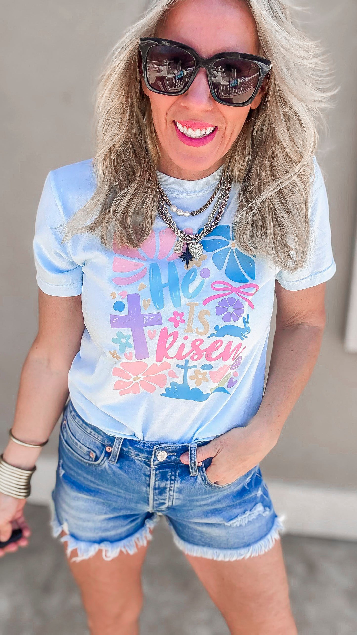 He Is Risen Garment Dyed Graphic T-shirt