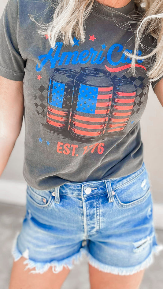 Ameri-can Est 1776 Garment Dyed Graphic T-shirt - Final Sale