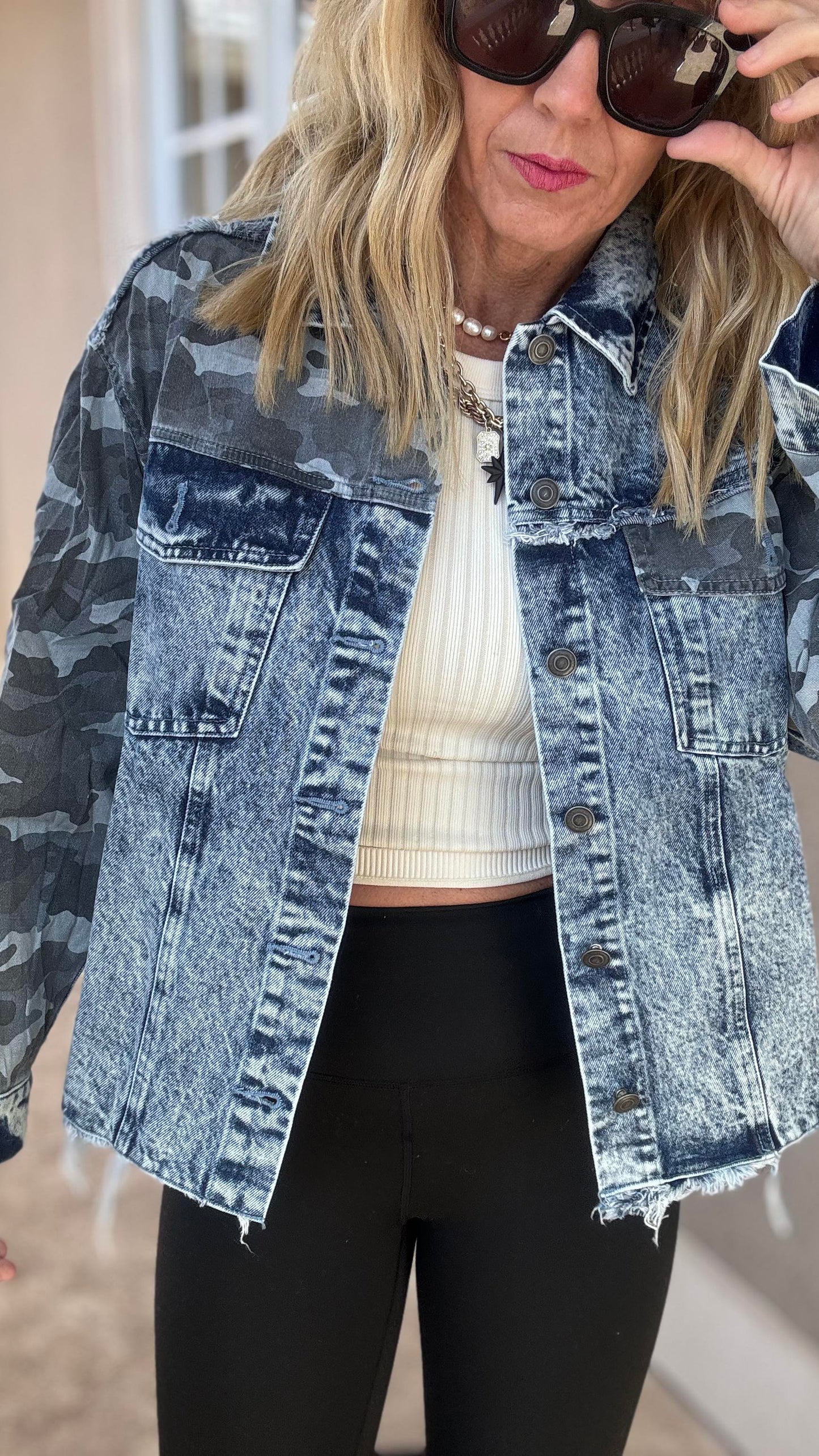 Camo Print Denim Jacket | OLI & HALI PREORDER