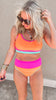 Orange Colorblock Beach Bikini Swimsuit | Salty Wave * - Final Sale