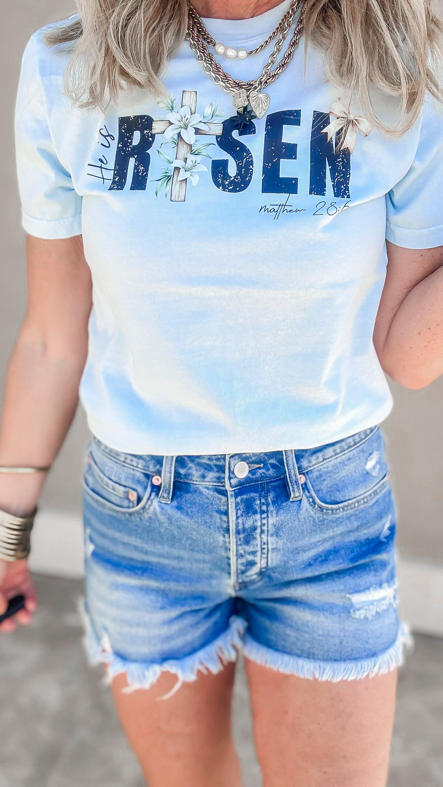 He Is Risen Mathew 28.6 Garment Dyed Graphic T-shirt