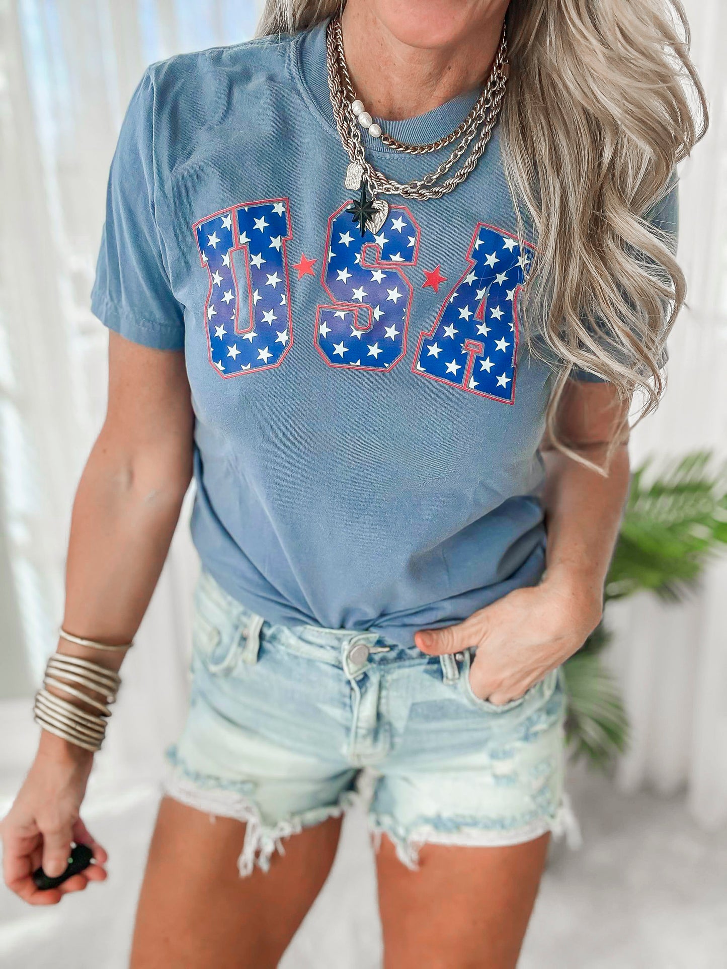 Seeing Stars in the USA Garment Dyed Graphic T-shirt - Final Sale