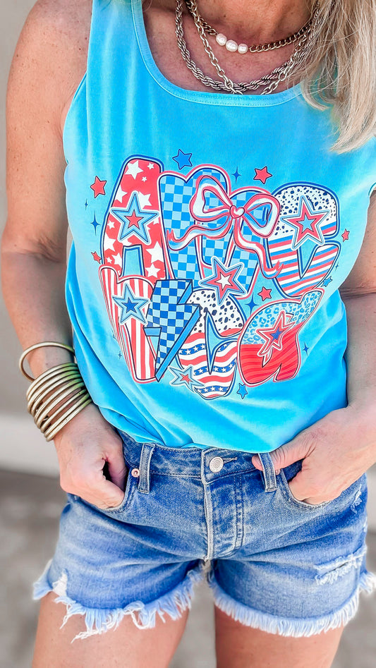America Garment Dyed Graphic Tank Top - Final Sale