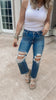 Mid Rise Crop Flare Denim Jeans | RISEN - Final Sale