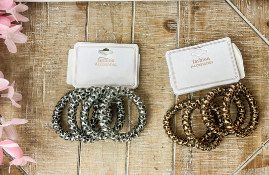 Cheetah Corded Hair Ties