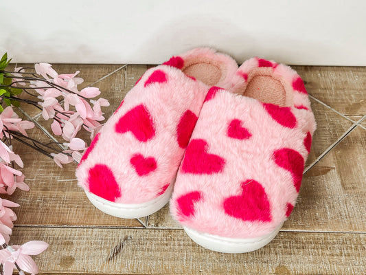 Pink Heart Slippers