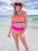 Orange Colorblock Beach Bikini Swimsuit | Salty Wave * - Final Sale