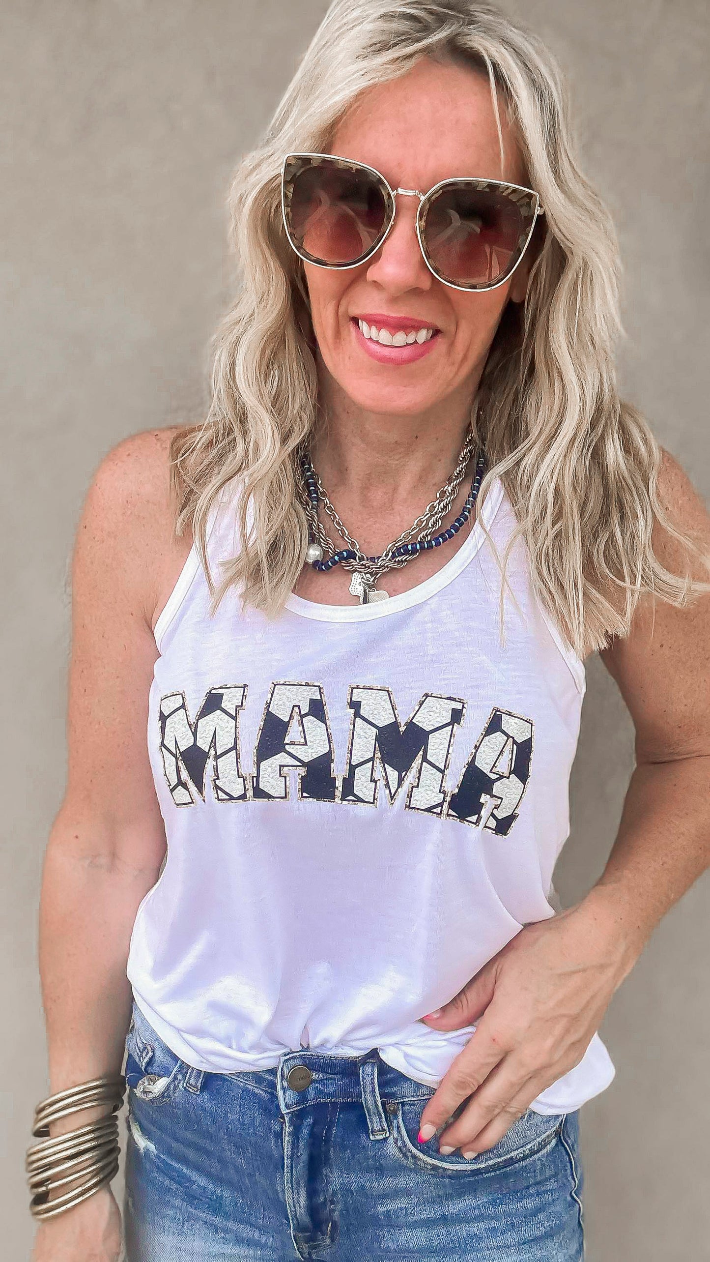 Soccer Mom Graphic Racerback Tank Top