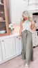 Olive Tiered Wide Leg Pants**