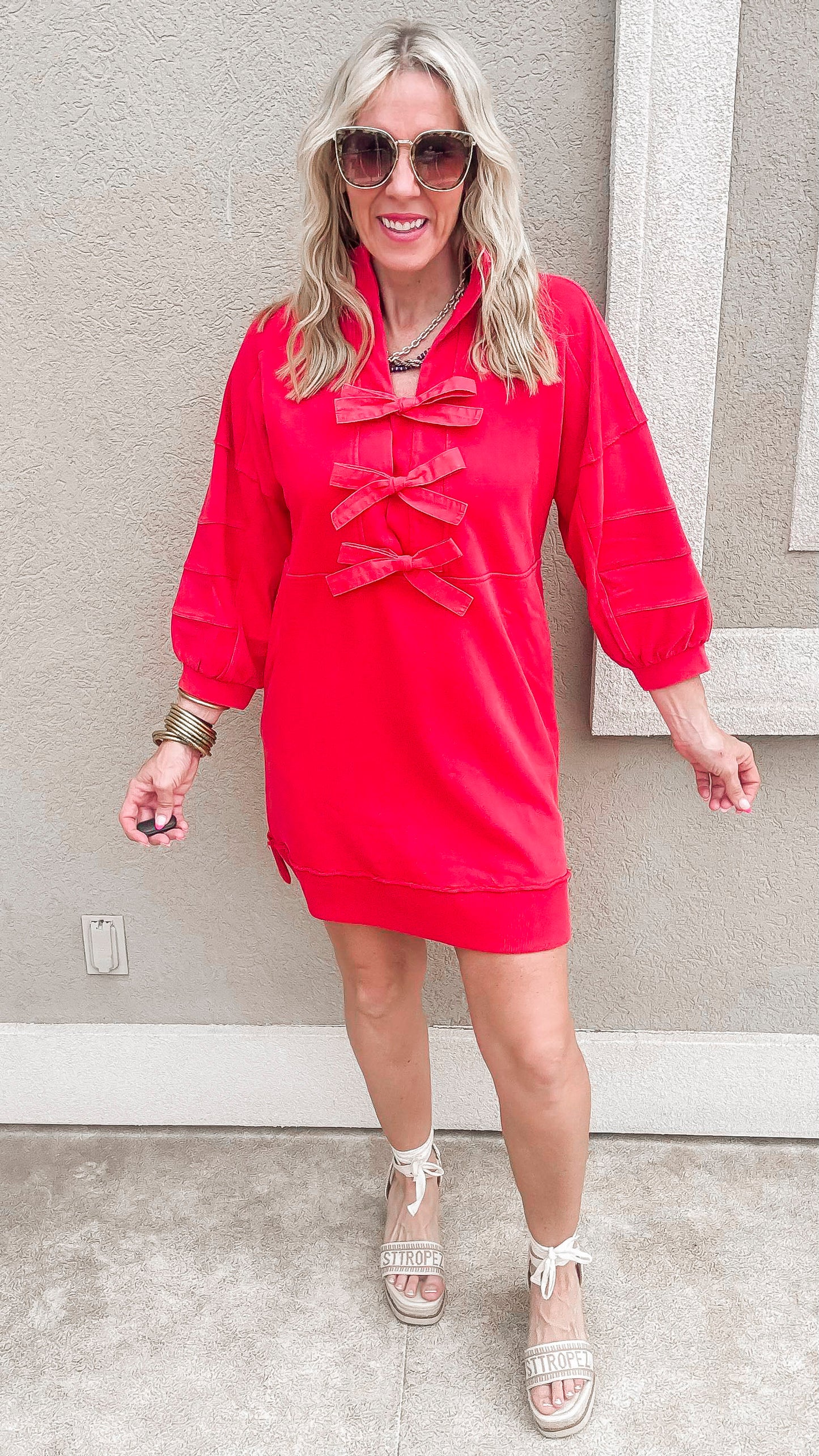 Bow Ties Collared Neck Dress | FINAL SALE