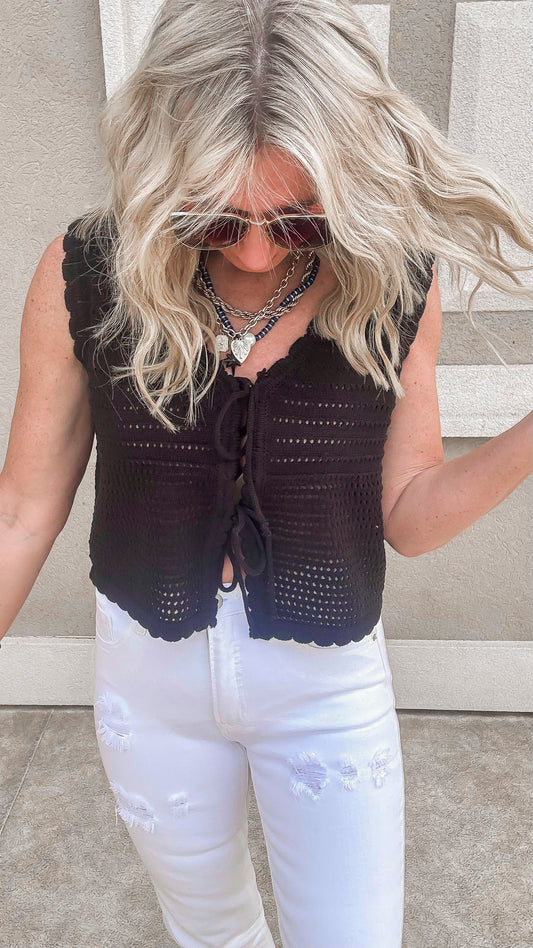 Tie Front Sweater Vest | FINAL SALE