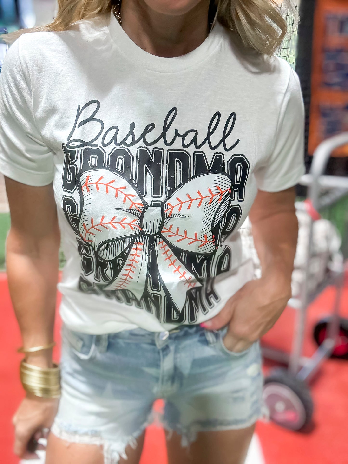 Bleacher Baseball Grandma Graphic T-shirt
