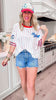 Take Us to the Ballgame Baseball Sequin Top
