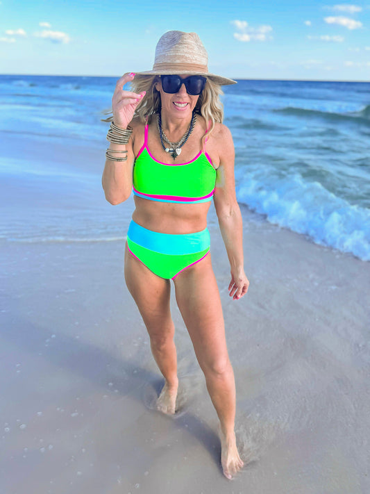 Lime Out Loud Bralette Bikini Swimsuit | SALTY WAVE - Final Sale