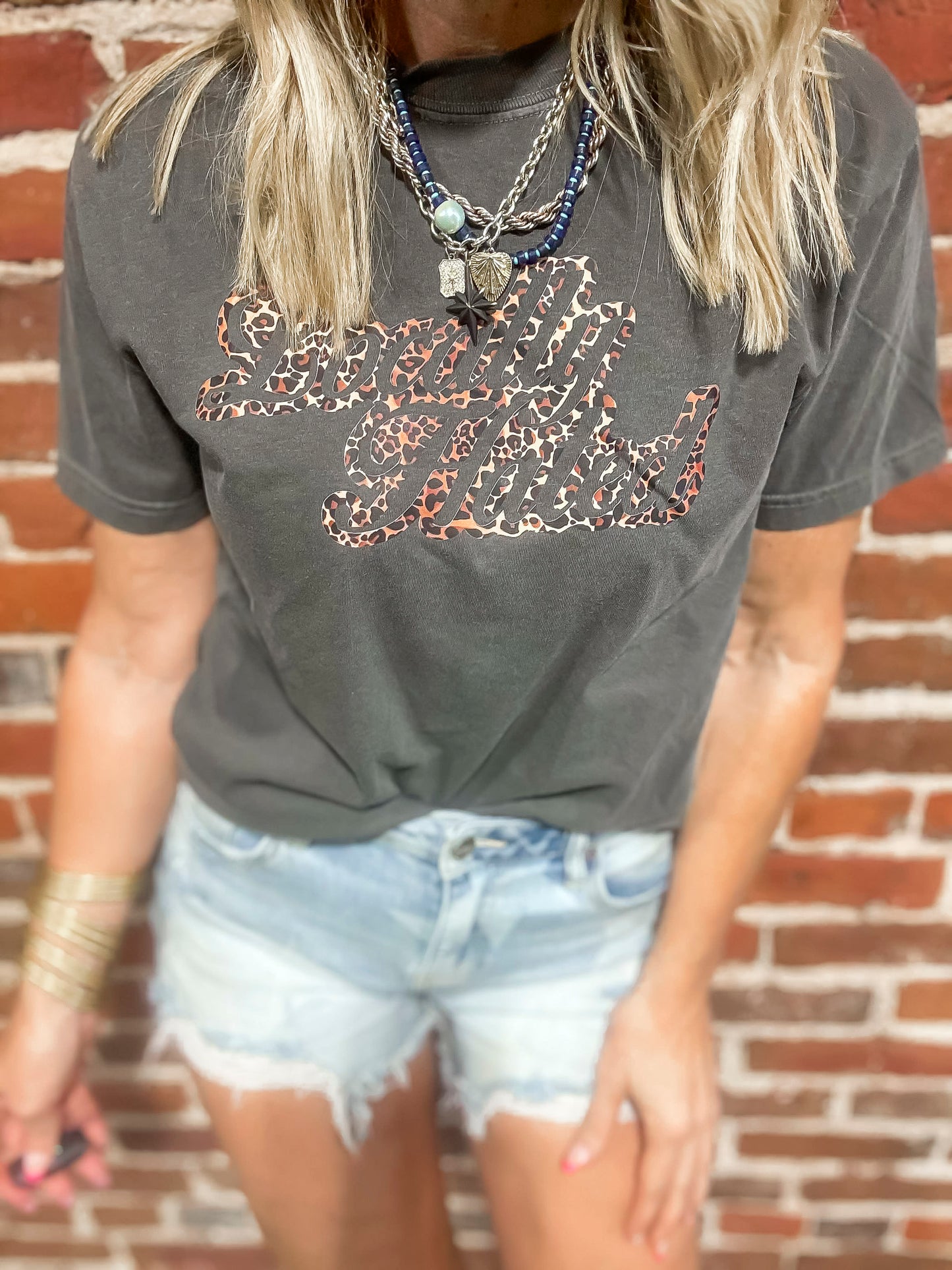 Locally Hated Leopard Garment Dyed Graphic T-shirt