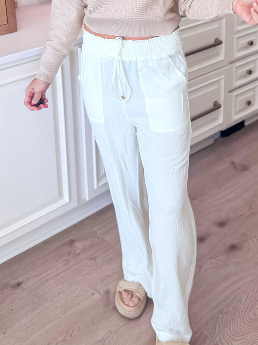 Breezy Babe Soft Linen Wide Leg Pants - Final Sale