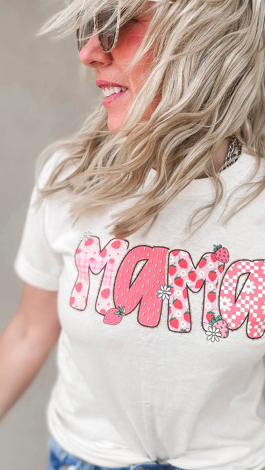 Strawberry Mama Graphic T-shirt** - Final Sale