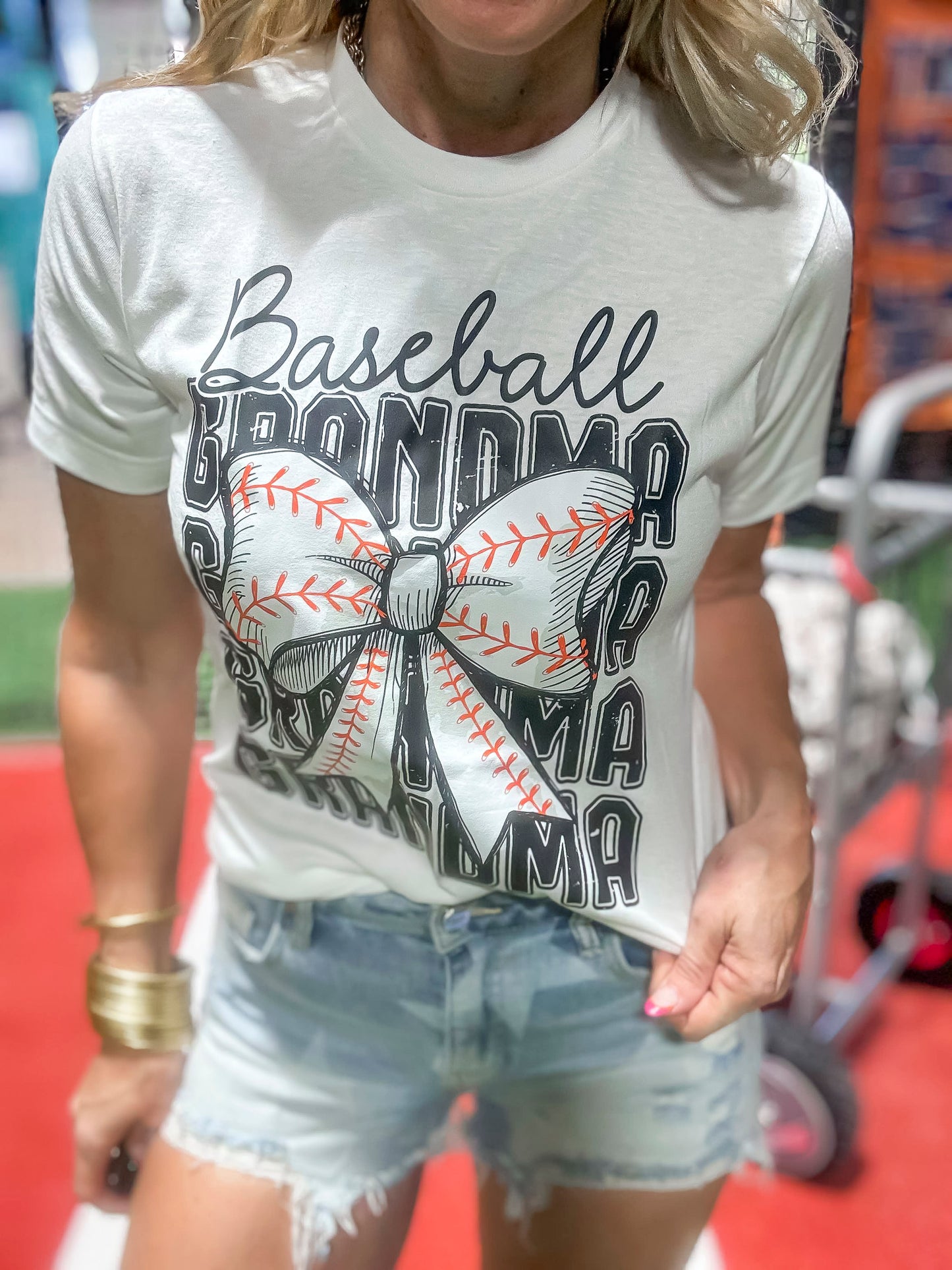 Bleacher Baseball Grandma Graphic T-shirt