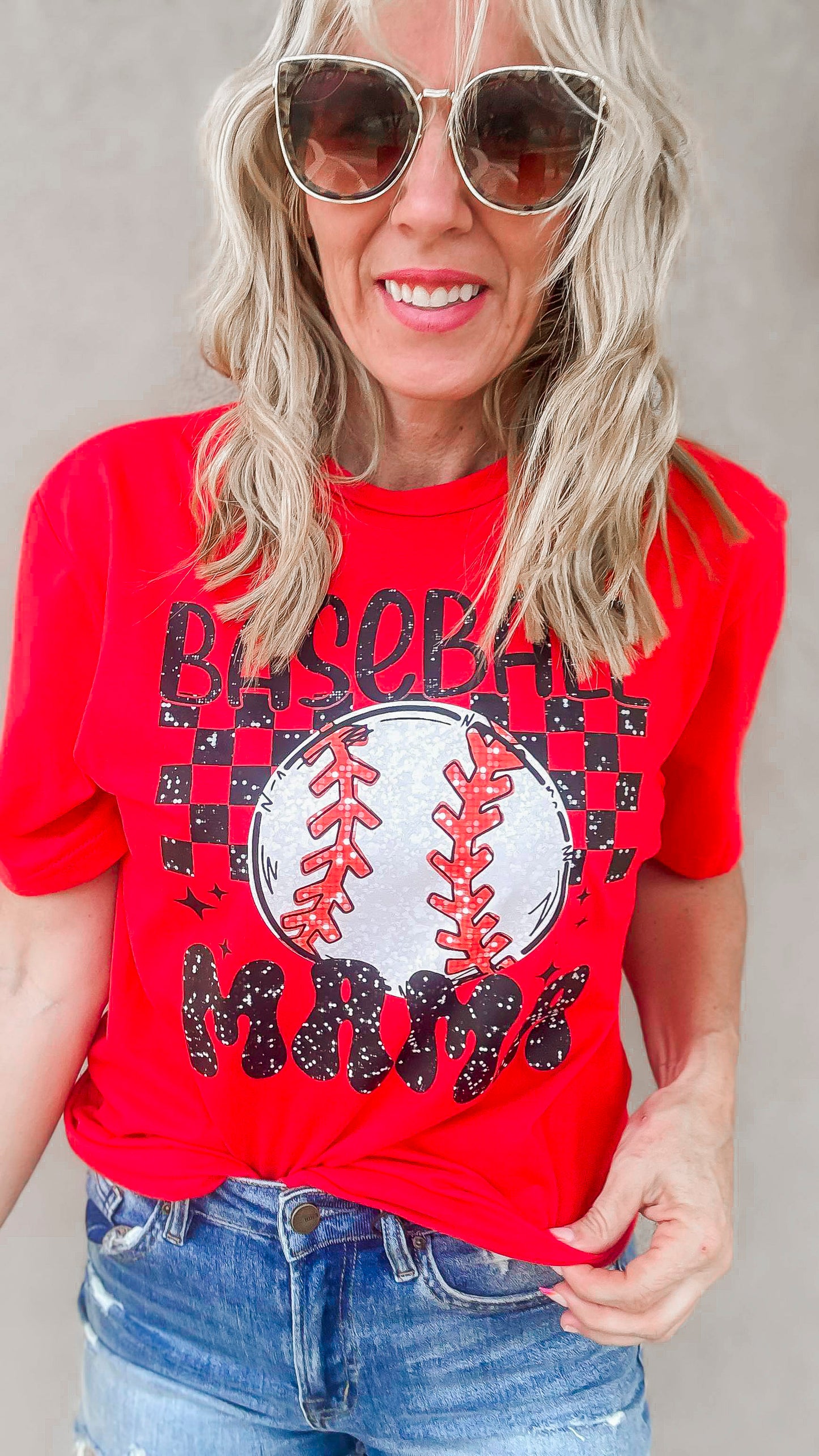 Sparkle Baseball Mama Graphic T-shirt