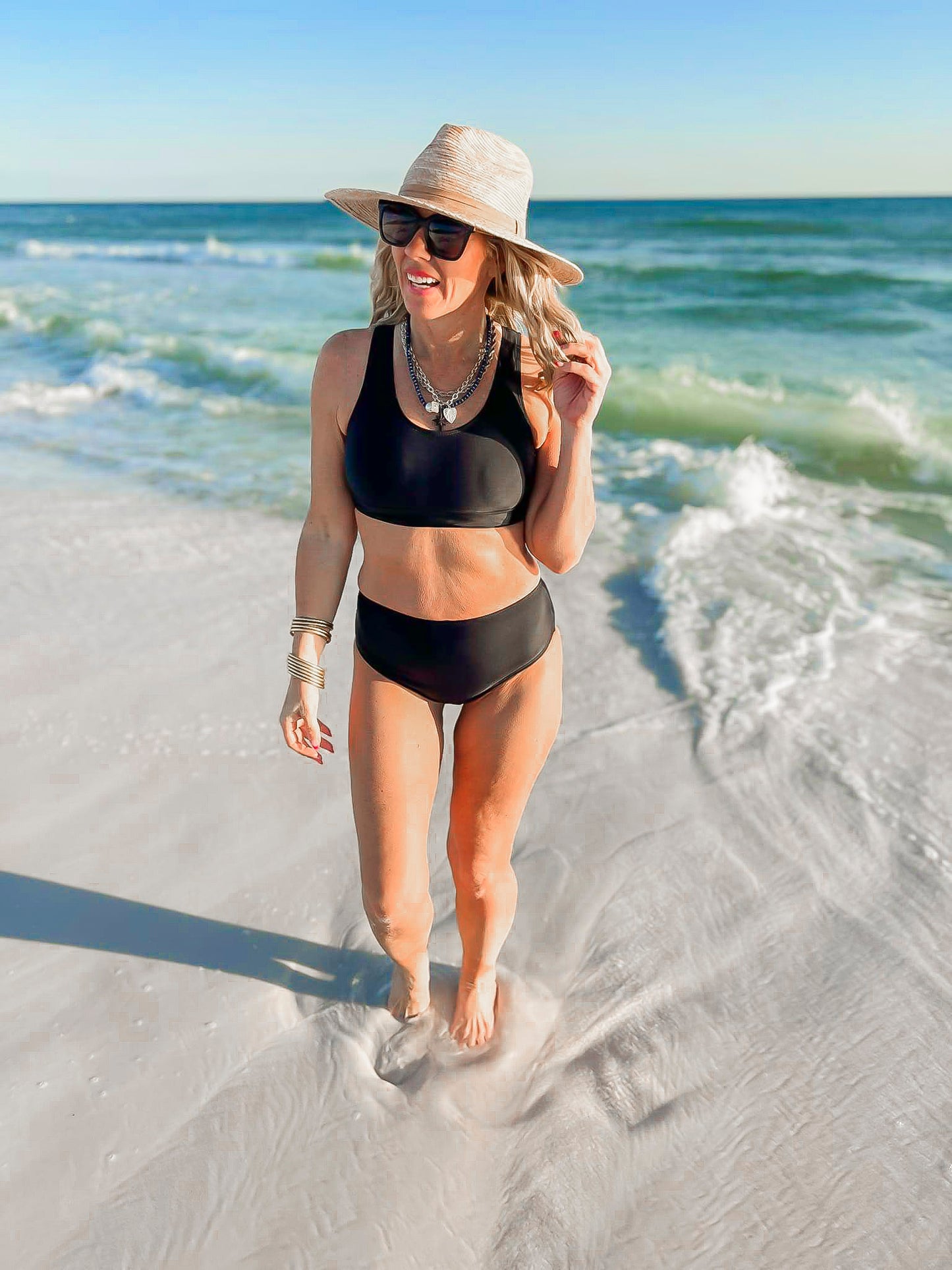 Black Coastline Sport Bikini Swimsuit | Salty Wave - Final Sale
