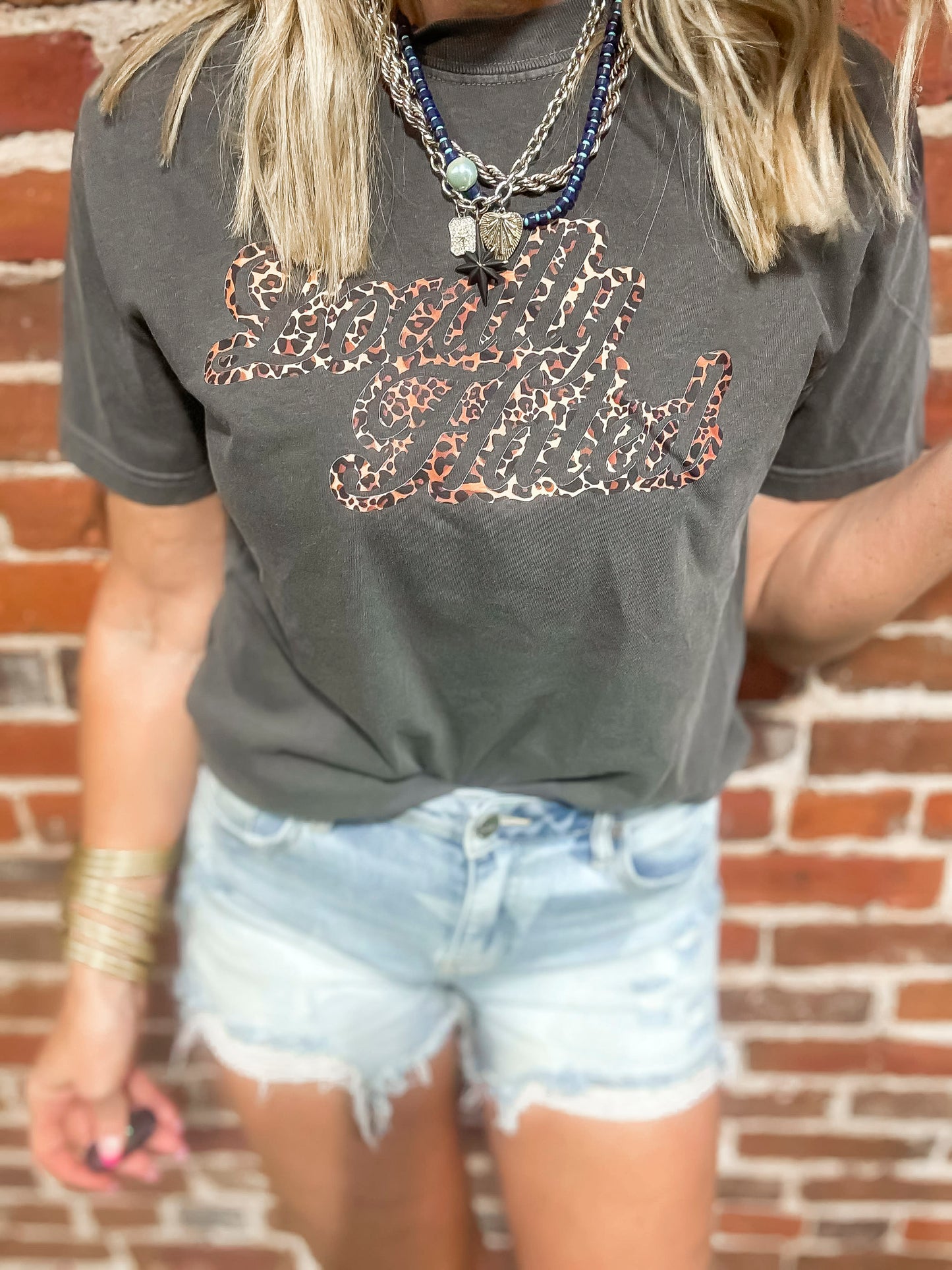 Locally Hated Leopard Garment Dyed Graphic T-shirt