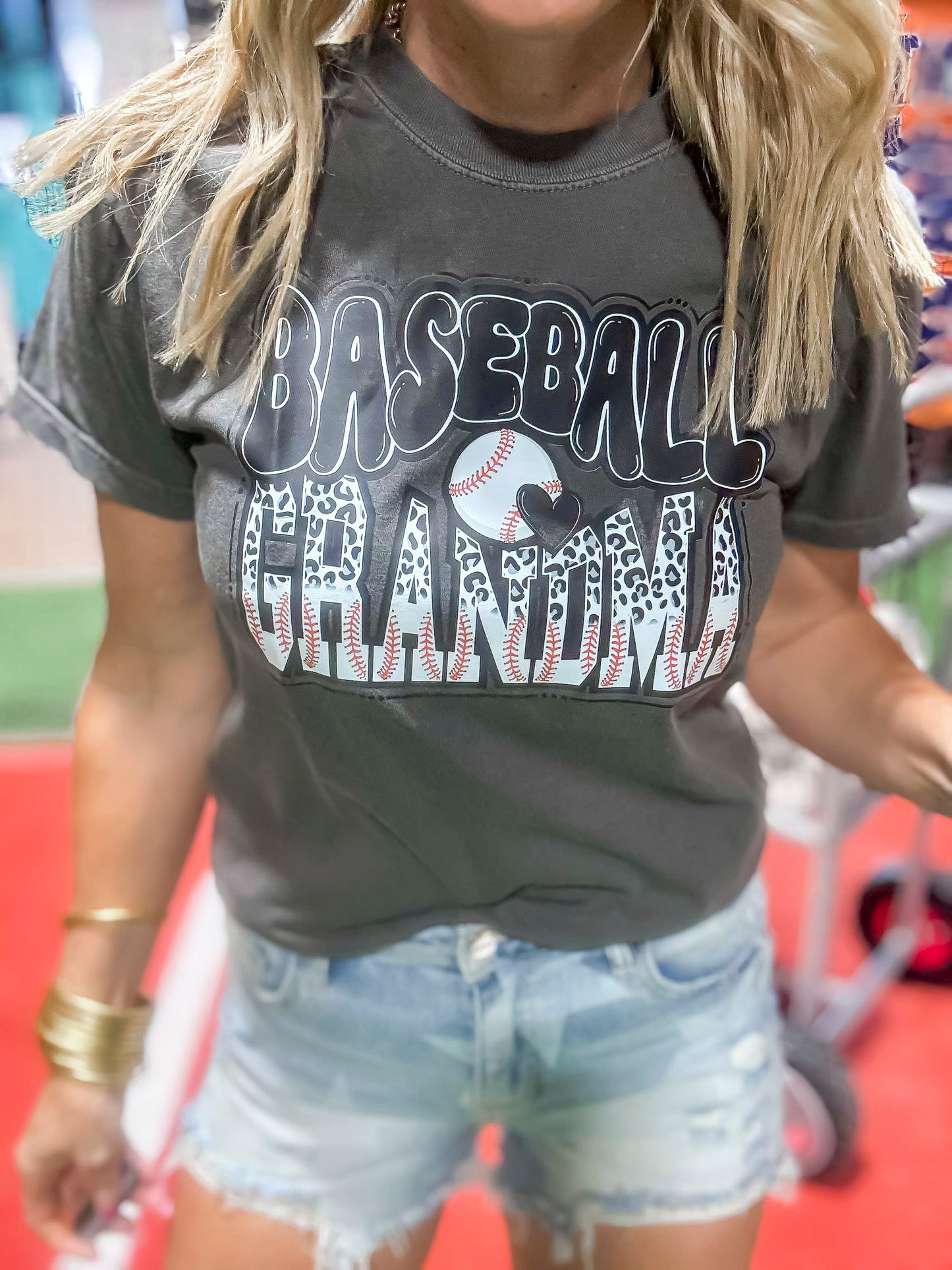 My Grandma's Heart is Baseball Garment Dyed Graphic T-shirt
