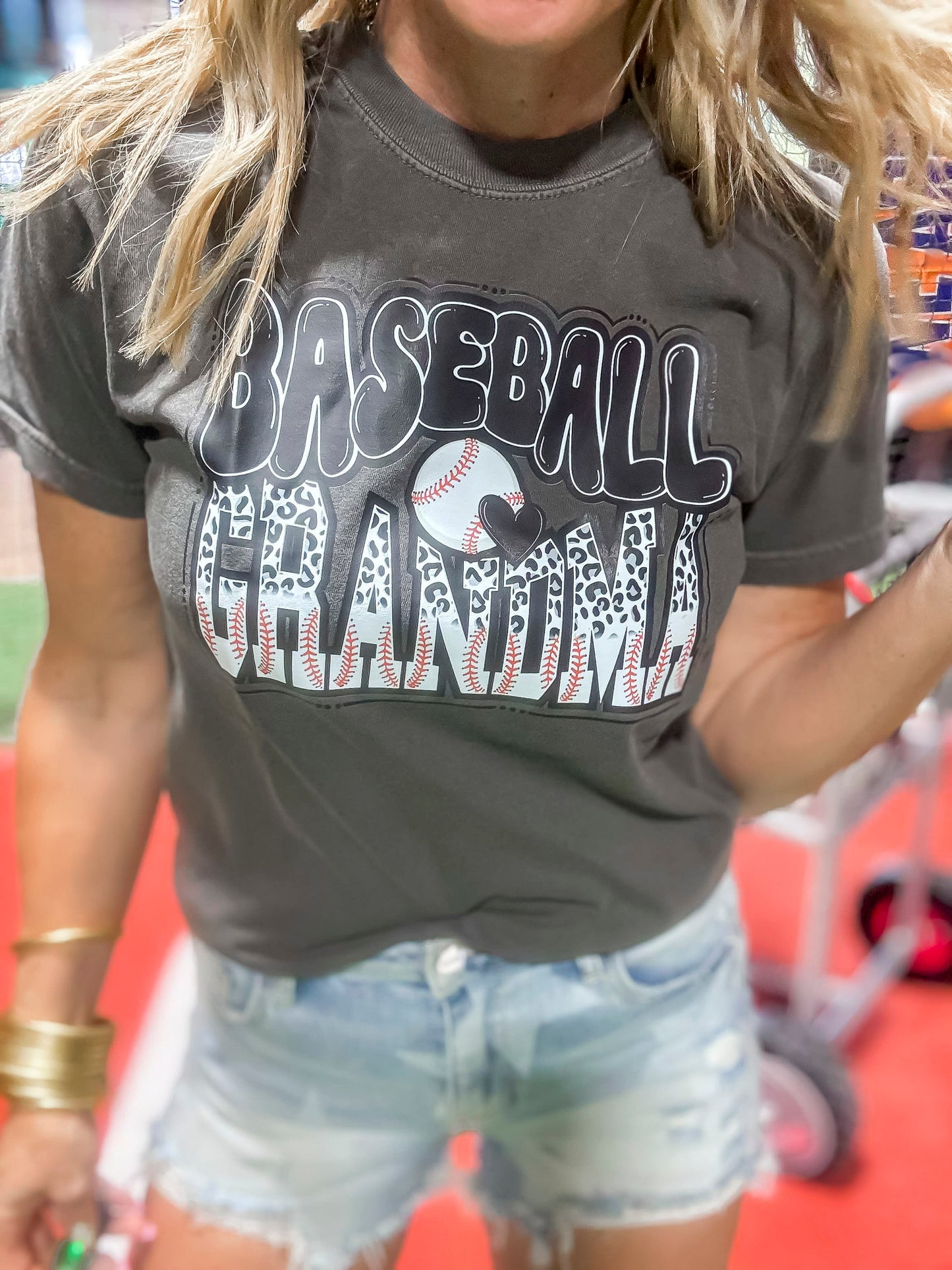 My Grandma's Heart is Baseball Garment Dyed Graphic T-shirt