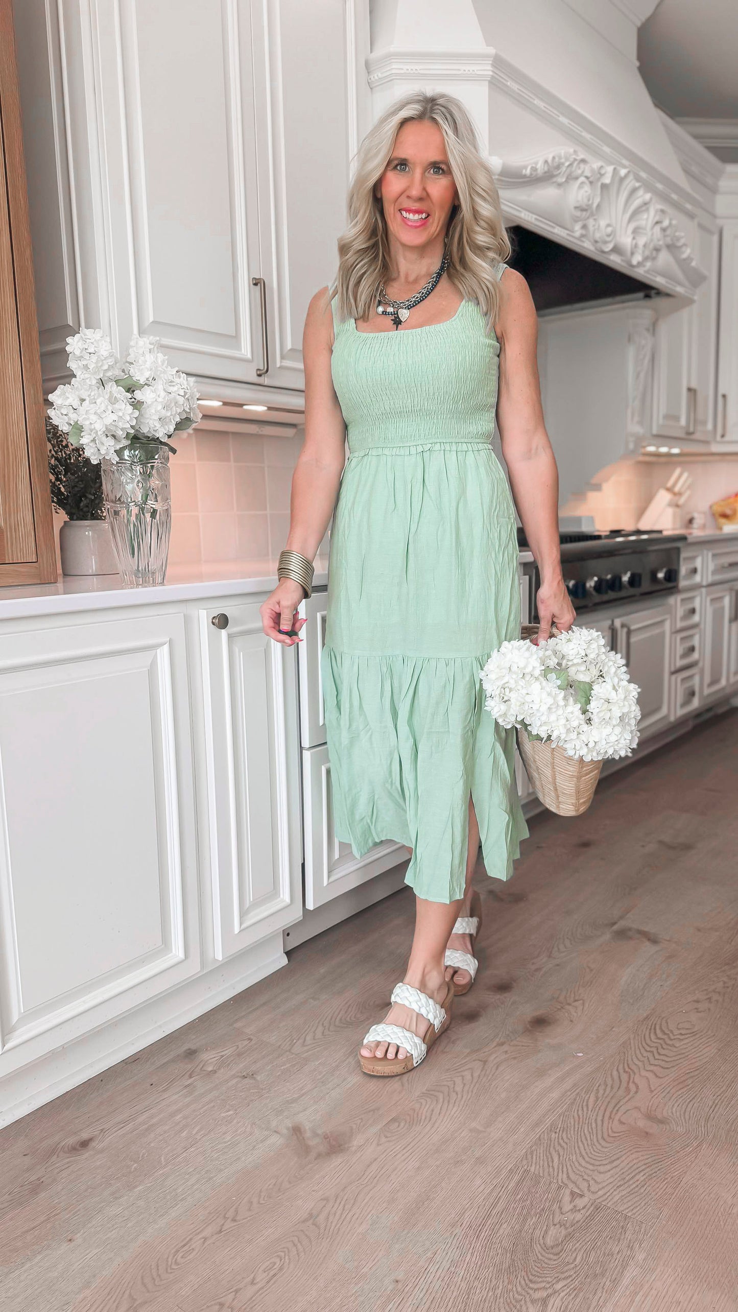 Pleasant Valley Smocked Tank Tiered Maxi Dress - Final Sale