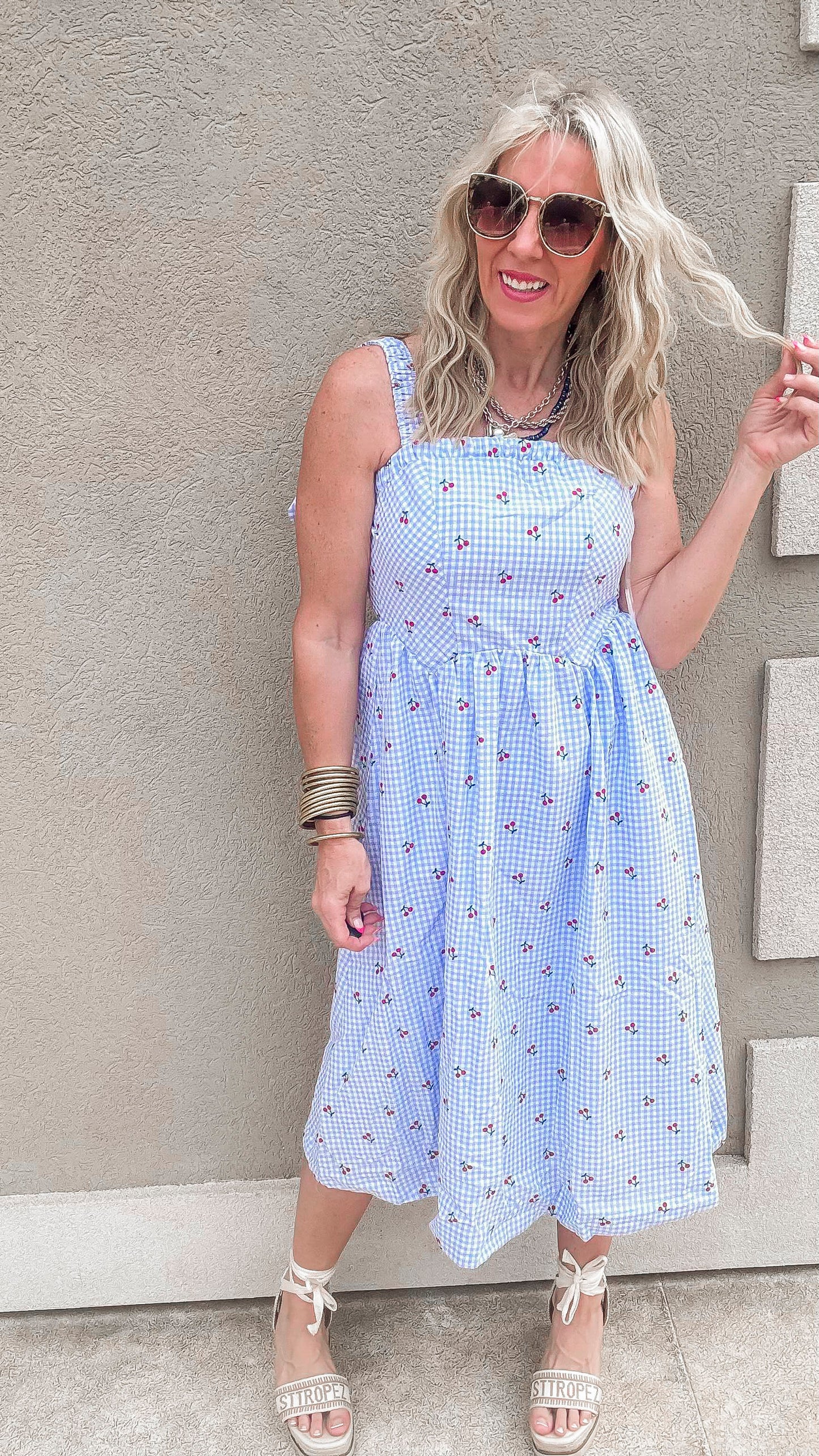Cherry Gingham Midi Dress | FINAL SALE