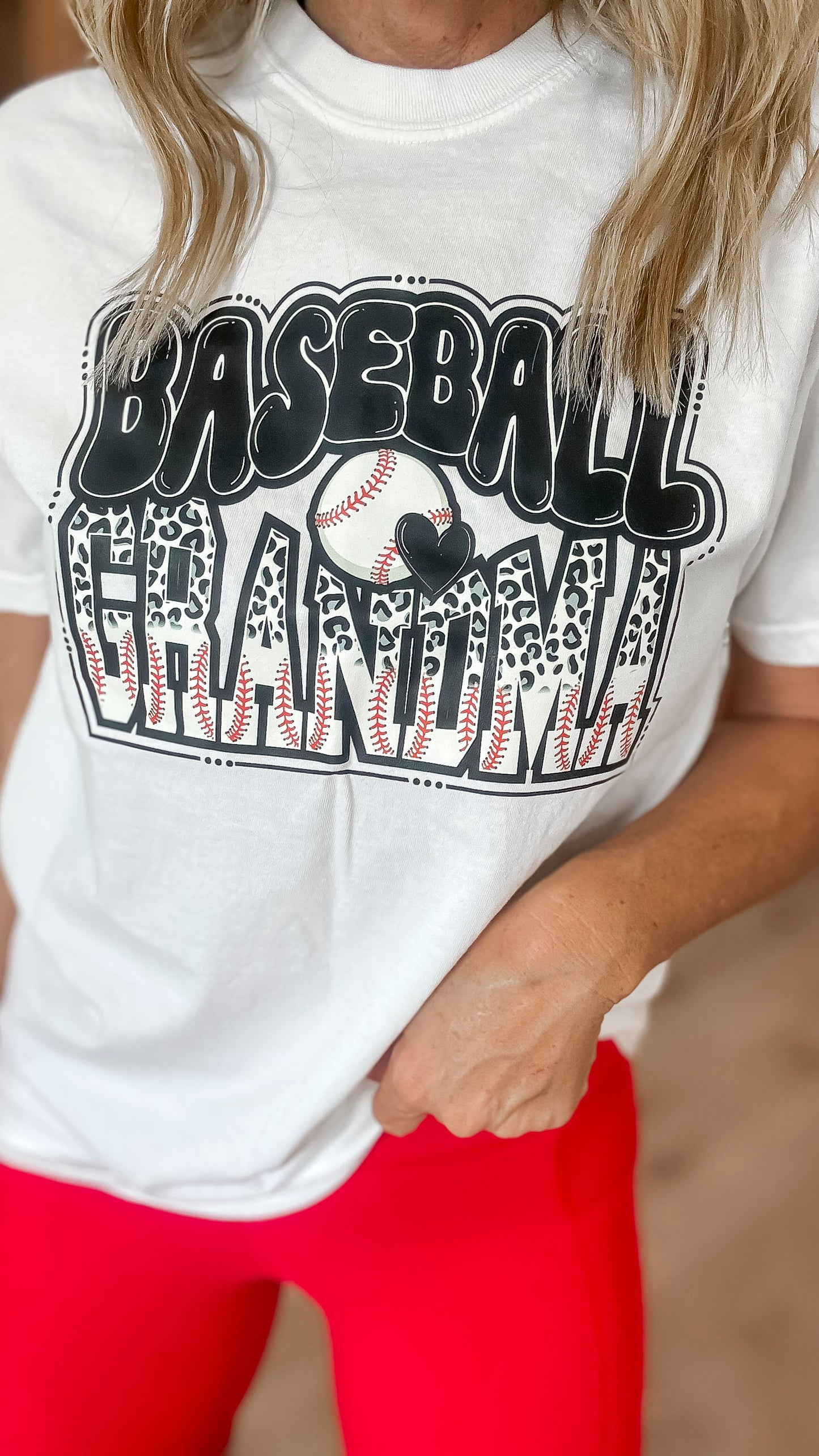 My Grandma's Heart is Baseball Garment Dyed Graphic T-shirt
