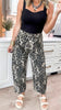 Washed Leopard Printed Barrel Jean - Final Sale
