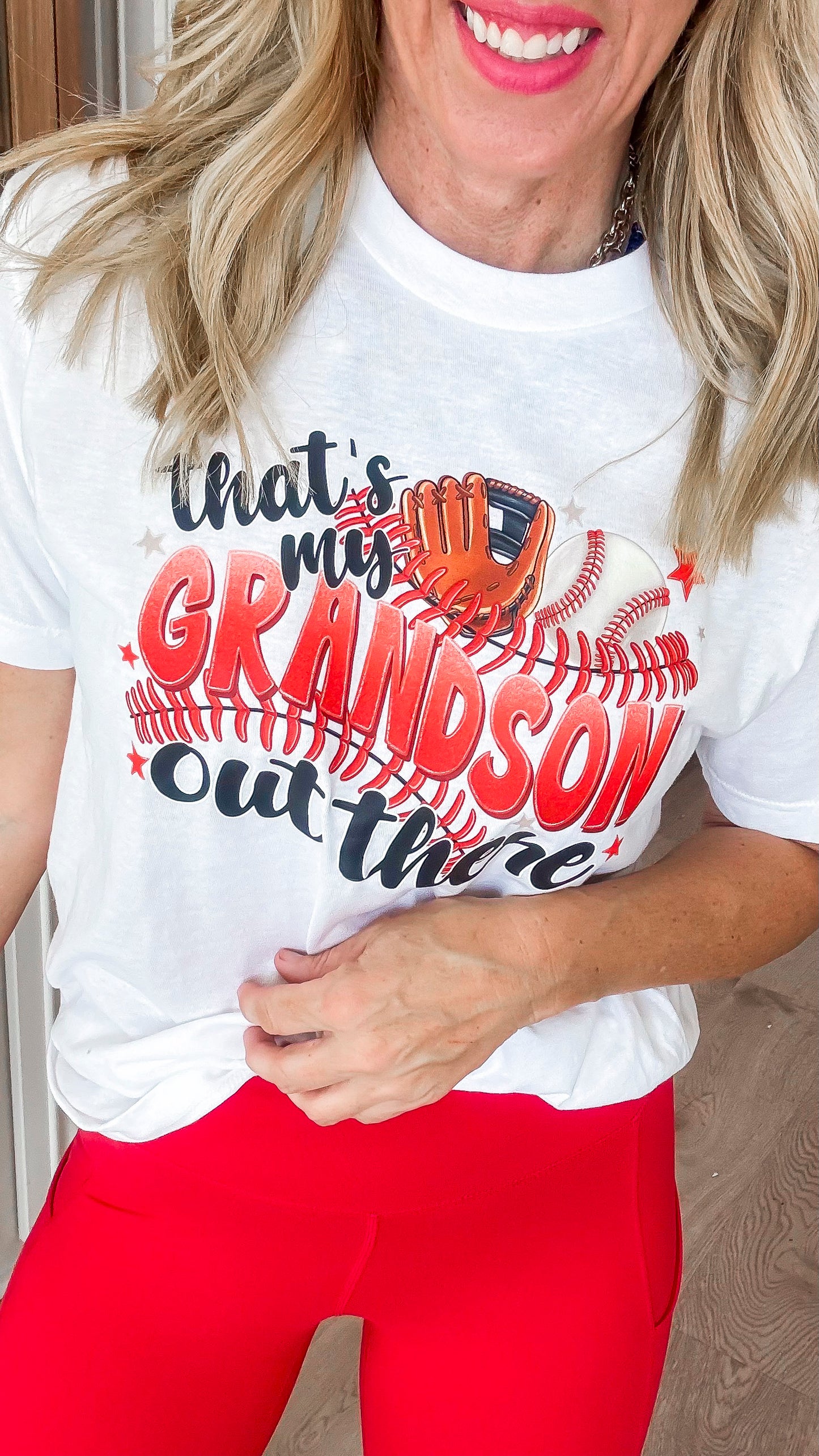 That's My Grandson Baseball Graphic T-shirt