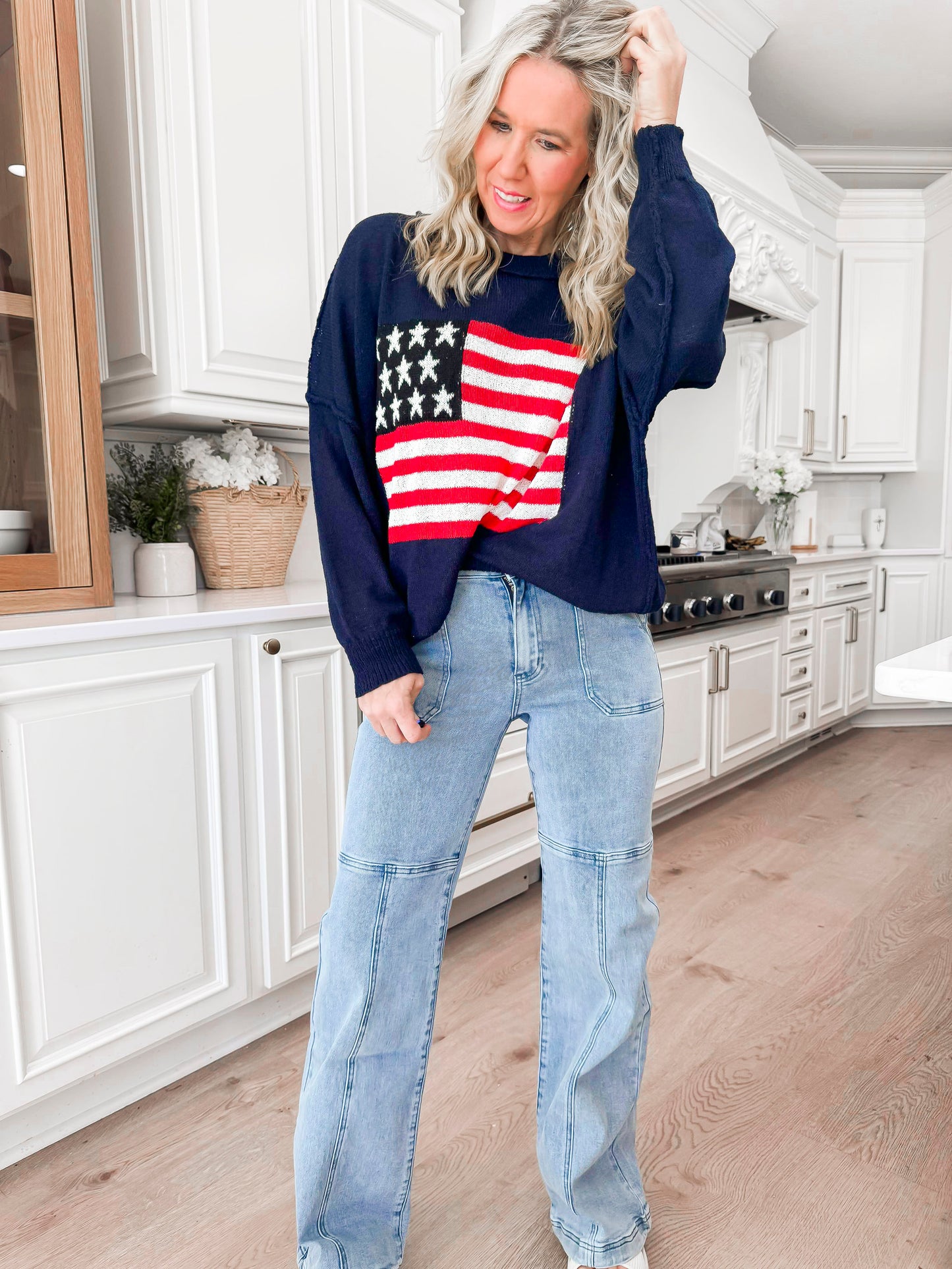 Cozy in the USA Knit Pullover Sweater - Final Sale